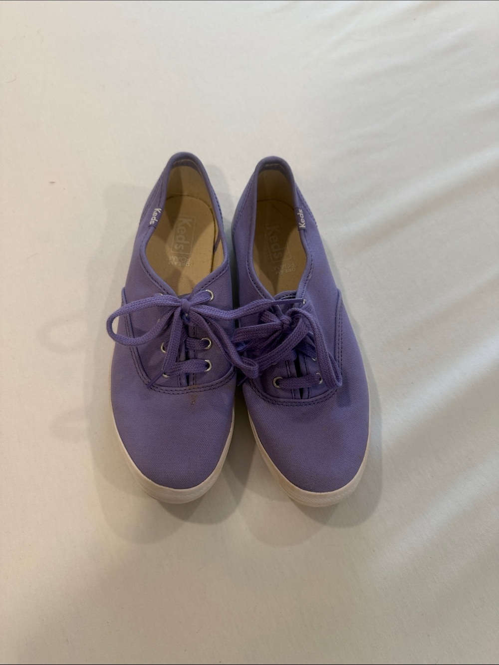 Keds Lavender Canvas Lace-Up Sneakers